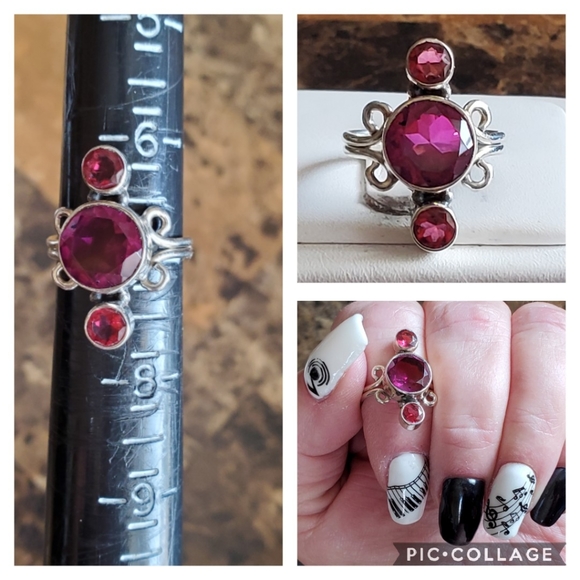 Genuine 3ct Rubilite Tourmaline Ring Size 7 - Picture 7 of 7